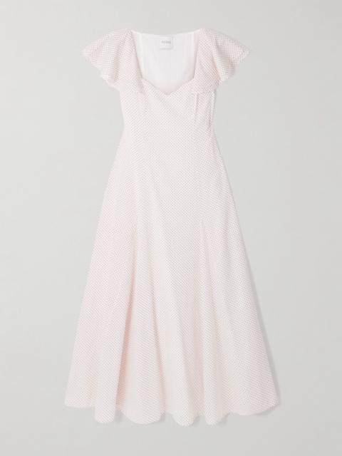 Marlowe Ruffled Polka-dot Cotton-voile Midi Dress