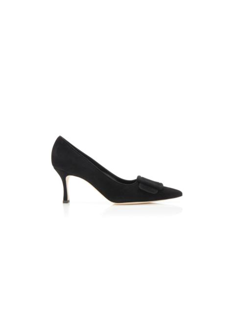 Black Suede Buckle Detail Pumps