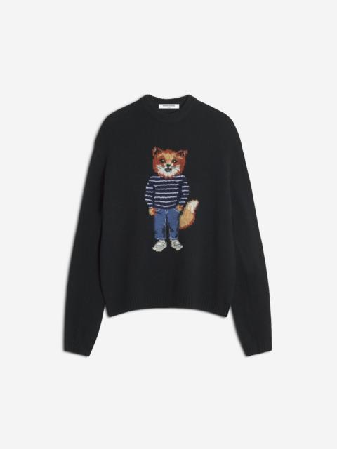 DRESSED FOX INTARSIA WOOL JUMPER