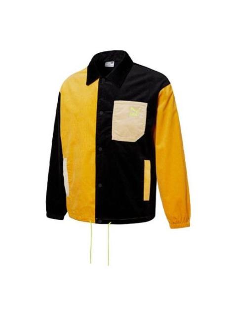 PUMA Logo Cord Coach Jacket 'Black' 534752-01