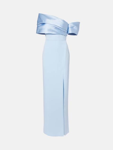 Alexis asymmetric off-shoulder gown