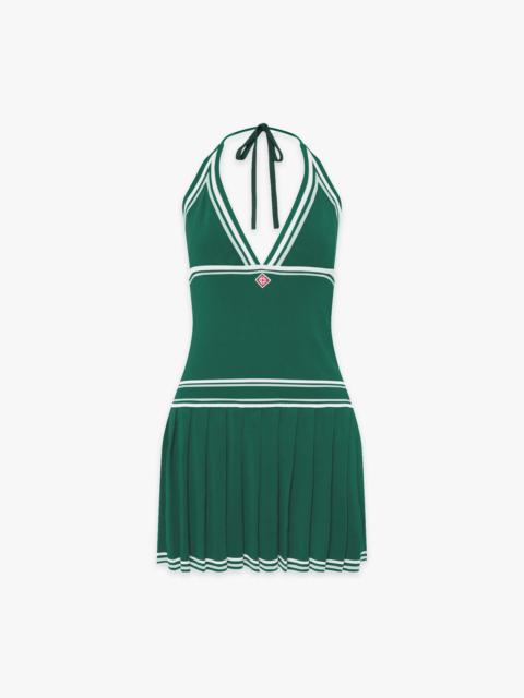 Green Pleated Halter Mini Dress | Casablanca Paris