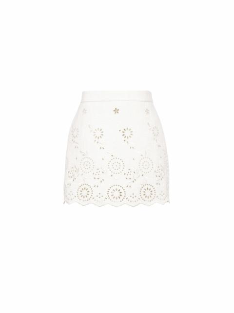 SCALLOPED MINI SKIRT IN A COTTON MIX