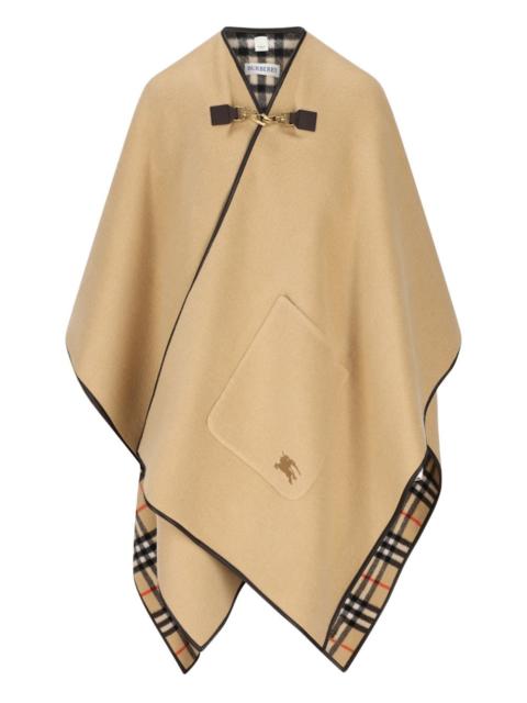 checked patch-pocket cape