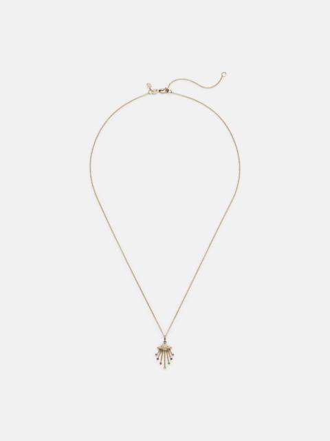 UFO 14kt gold pendant necklace with diamonds