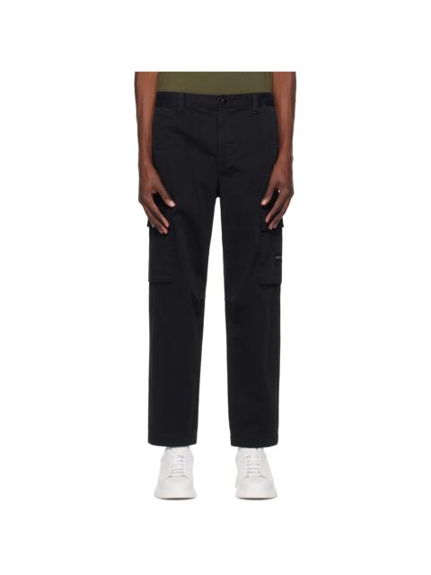 Black Logo Patch Cargo Pants