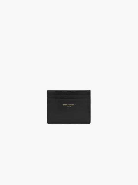 SAINT LAURENT PARIS CARD CASE IN COATED BARK LEATHER