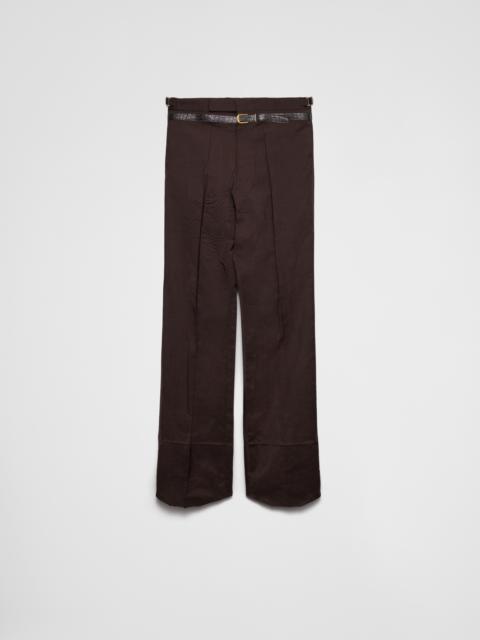 Mohair and silk pants with printed belt