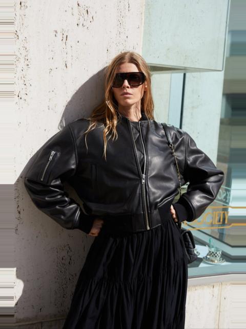 BLACK LEATHER CLASSIC BOMBER