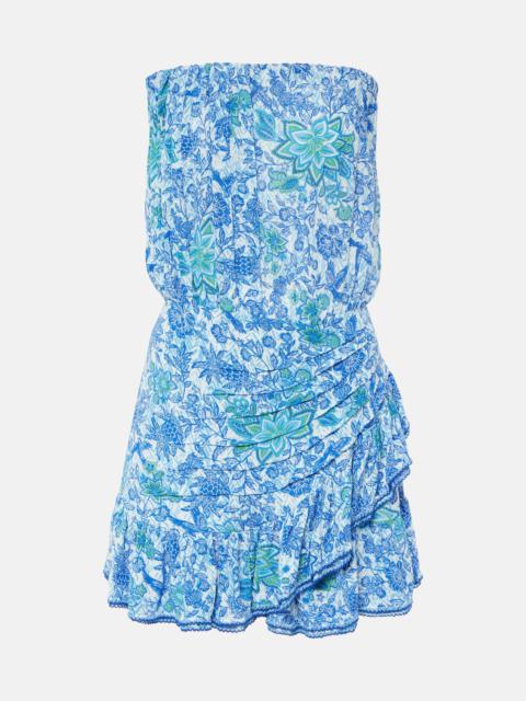 Printed strapless minidress