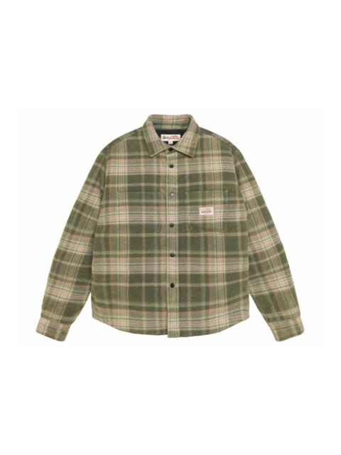 Stussy Heavy Washed Plaid Shirt Green