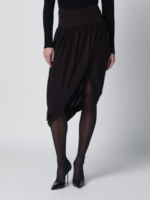 Ebony brown fluid jersey skirt