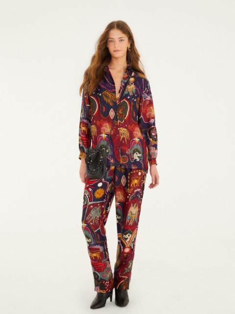 Multicolor Artsy Surreal Land Lenzing™ Ecovero™ Viscose Pants