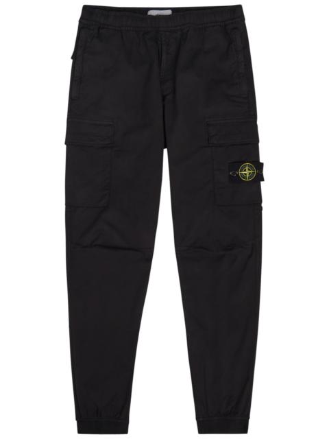 Stone Island Logo Stretch-cotton Cargo Trousers