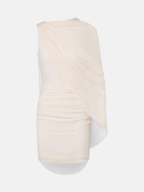 Caped chiffon minidress