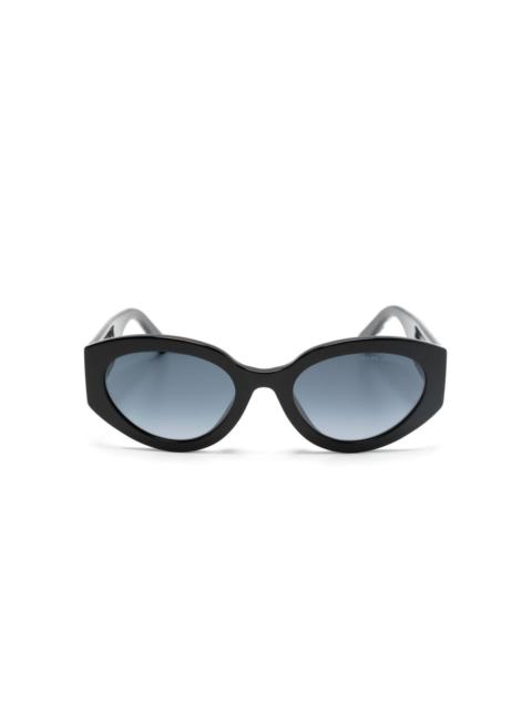 embossed-logo oval-frame sunglasses