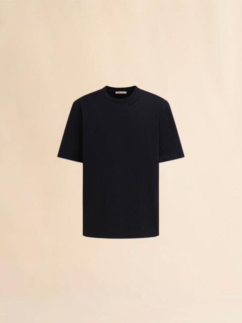 BLACK ORGANIC COTTON OVERSIZED T-SHIRT WITH MARNI PATCHES