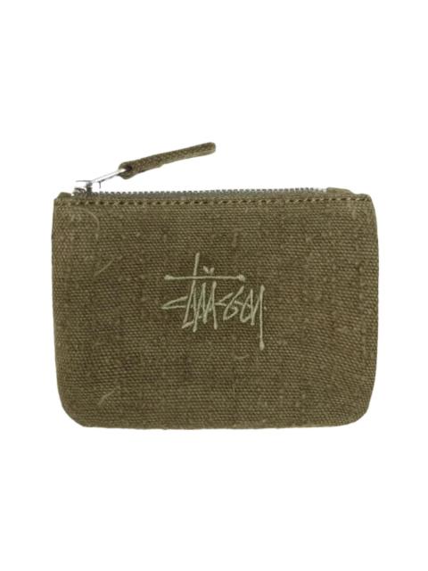 Stussy Needle Punch Coin Pouch Olive