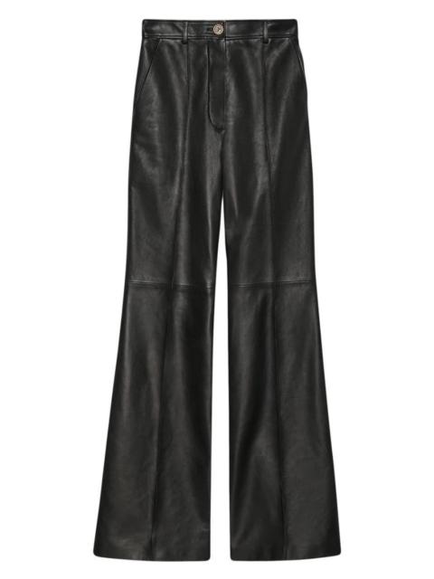Plongé leather flare pant