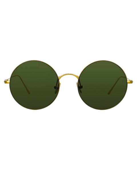Zaha Round Sunglasses in Yellow Gold