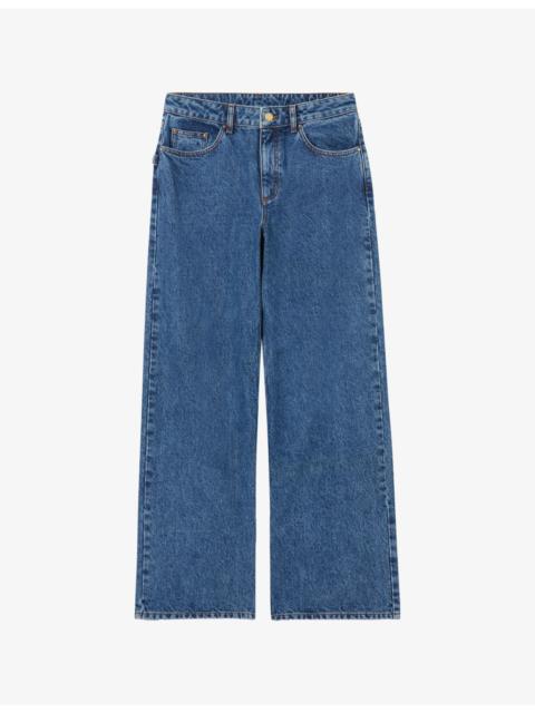 Wide-Leg Straight-Fit Denim Jeans