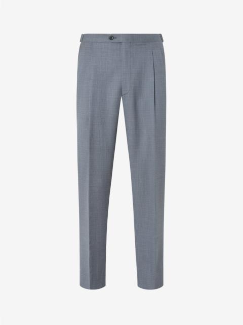 Grey 2-pleat pure 120's wool trousers