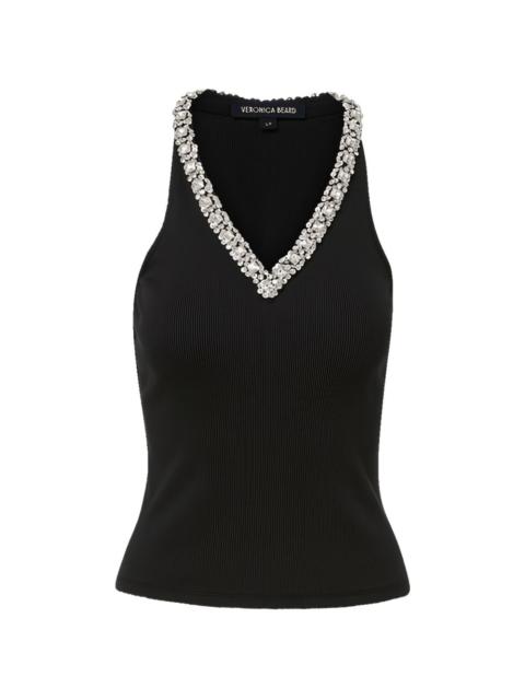 Ayres neck-embellished V-neck top