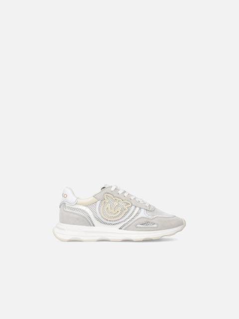 MESH AND SUEDE SNEAKERS WITH LOVE BIRDS LOGO