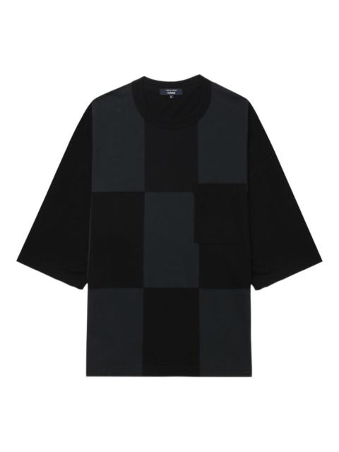 check-pattern patch-pocket T-shirt