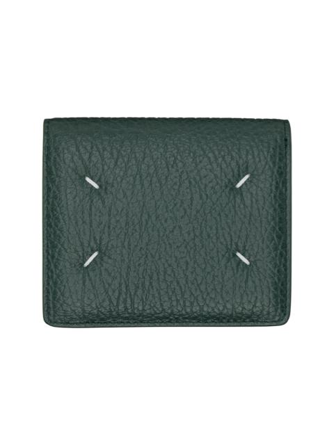 Green Four Stitches Pocket Wallet