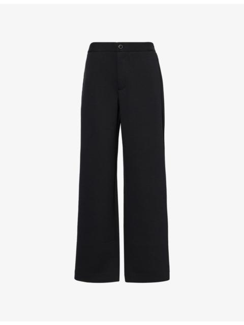 Straight-Leg Stretch-Cotton Trousers