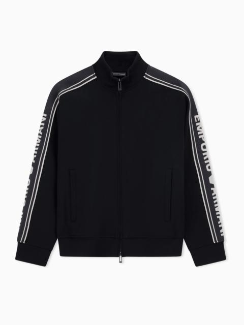 ASV DOUBLE-JERSEY FULL-ZIP SWEATSHIRT WITH LOGO STRIPE