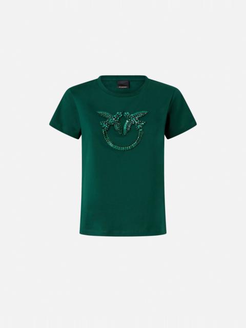 T-SHIRT WITH DECORATED LOVE BIRDS LOGO