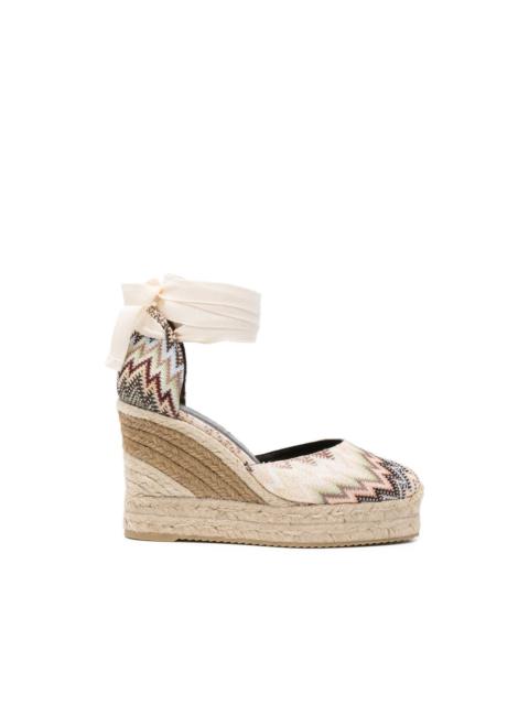 zigzag-pattern tie espadrilles