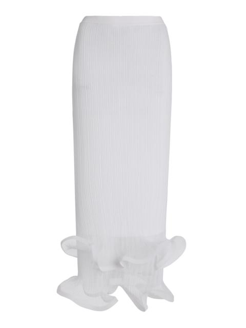 Kelso Ruffled Plisse Maxi Skirt white