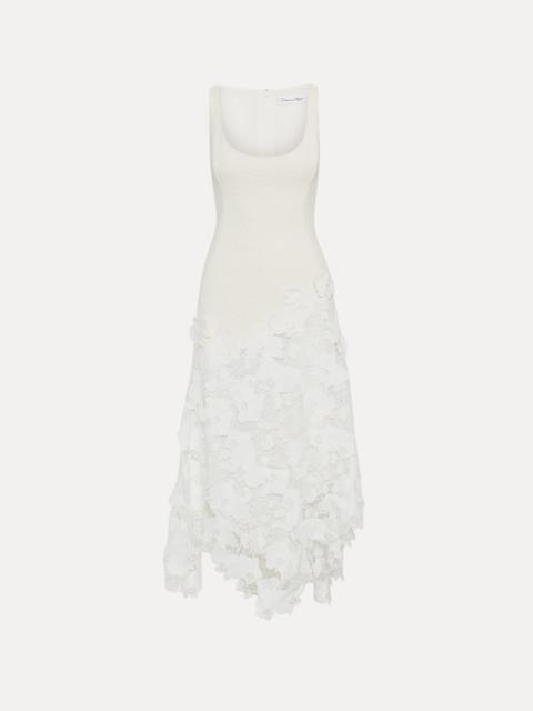 ORCHID GUIPURE & TWEED SLEEVELESS DRESS