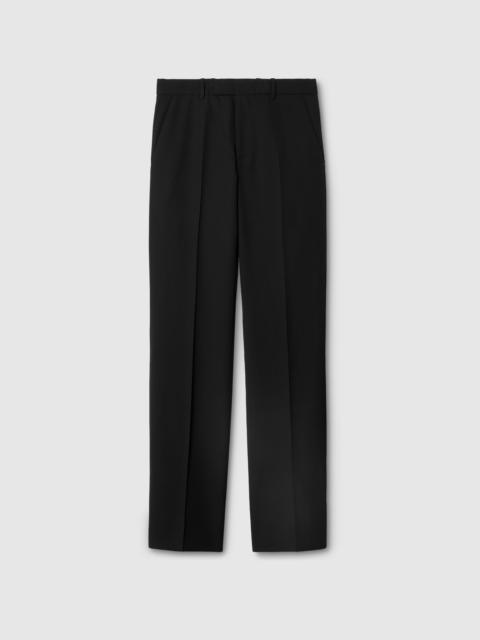 Wool gabardine pant with embroidery