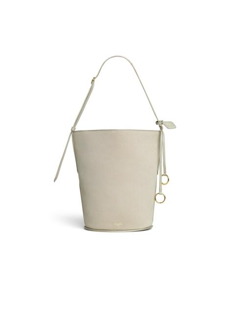 HIP SMALL BUCKET BI-MATERIAL BAG IN LEATHER