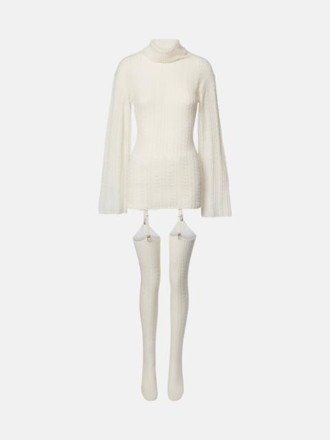 Wool-blend minidress