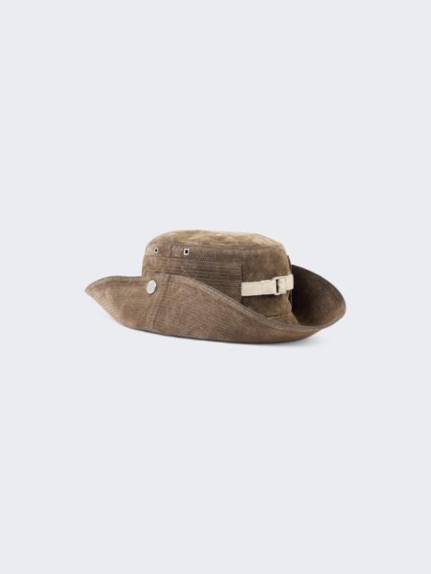 The De-nîmes Bucket Hat Khaki Velour Denim
