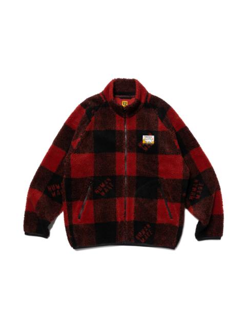 Human Made Check Boa Fleece Jacket Red