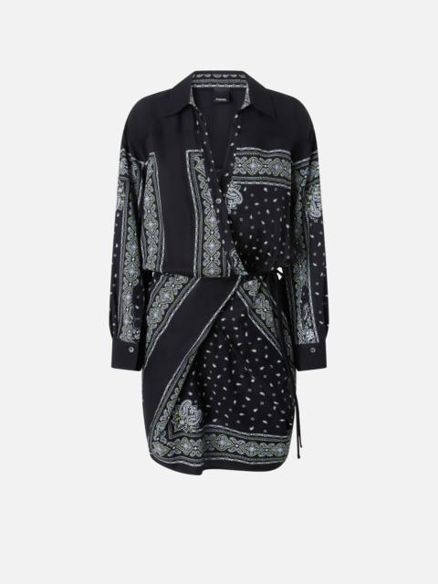 BANDANA PRINT SHIRT MINI DRESS