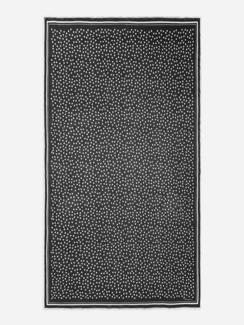 Polka-dot silk scarf (120x200)