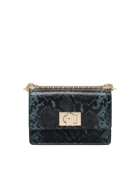 snake-print shoulder bag