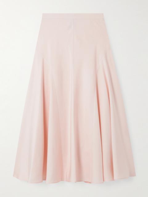 Giustina Paneled Silk Midi Skirt