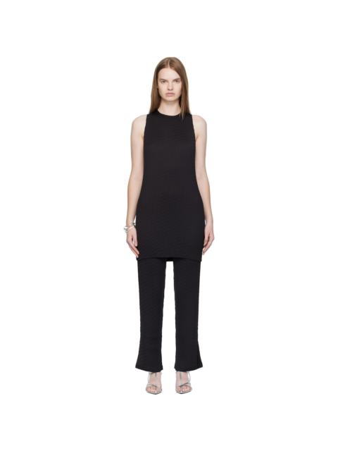 Black Sleek Pleats Minidress