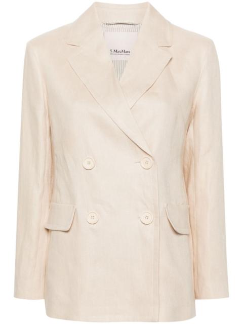 Laura double-breasted linen blazer
