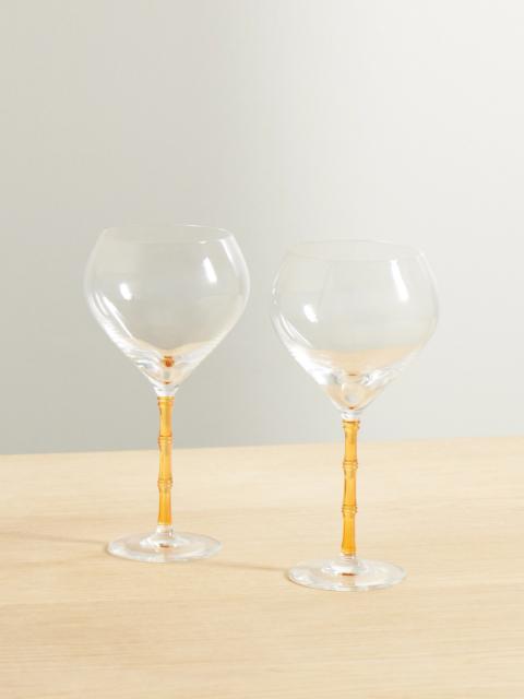 Bamboo Balloon Set Of Two Crystal Glasses