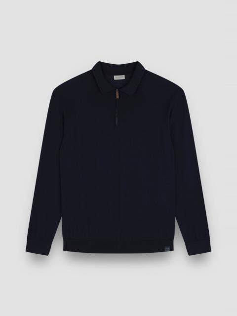 ZIPPED WOOL CASHMERE POLO SHIRT