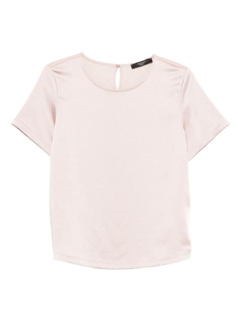 keyhole-neck short-sleeve top